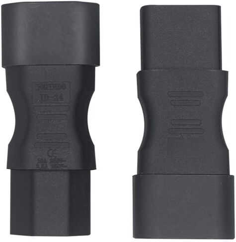 C14 to C15 Adapter - Compatible with Computers, Servers, and Other IT Equipment, 10 Amps, 250 Volts, 3-Prong Power Plug in Saudi Arabia