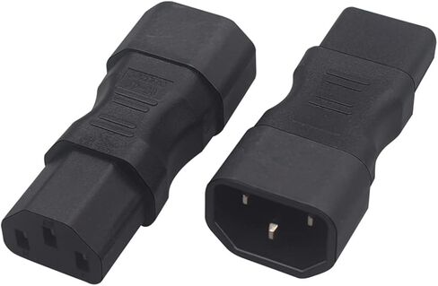 C14 to C15 Adapter - Compatible with Computers, Servers, and Other IT Equipment, 10 Amps, 250 Volts, 3-Prong Power Plug in Saudi Arabia