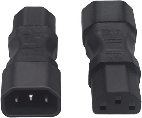 C14 to C15 Adapter - Compatible with Computers, Servers, and Other IT Equipment, 10 Amps, 250 Volts, 3-Prong Power Plug in Saudi Arabia