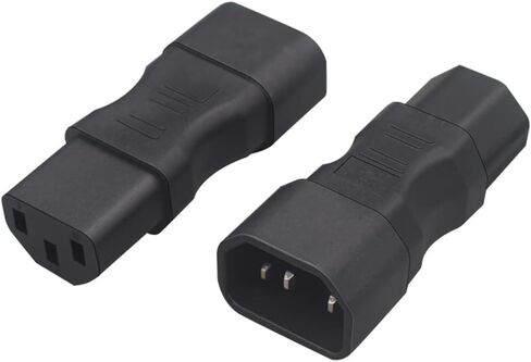 C14 to C15 Adapter - Compatible with Computers, Servers, and Other IT Equipment, 10 Amps, 250 Volts, 3-Prong Power Plug in Saudi Arabia