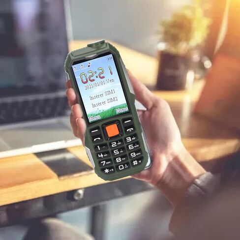 2G Dual SIM Unlocked Mobile Phone Large Buttons Senior Cell Phone with 1.8 Inch HD Screen 2800mAh Battery 2G GSM Dual SIM 8W HD Camera BT 2.0 Large Volume for Elderly (Green) in Saudi Arabia