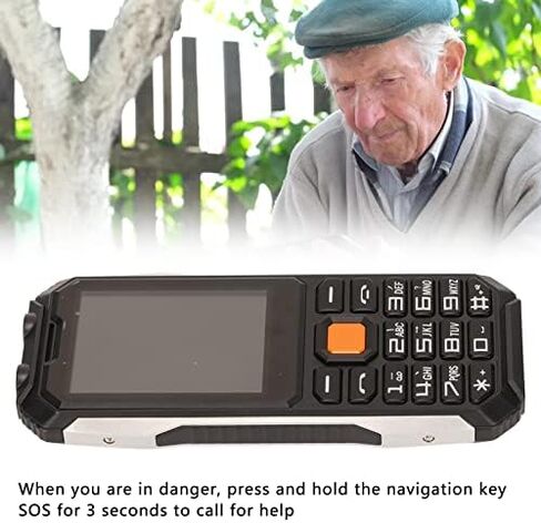 Heayzoki 2G Seniors Cell Phone, Dual SIM Big Unlocked Seniors Mobile Phone, 2.4in HD Screen 6800mAh Long Battery Life Seniors Cell Phone(Black) in Saudi Arabia