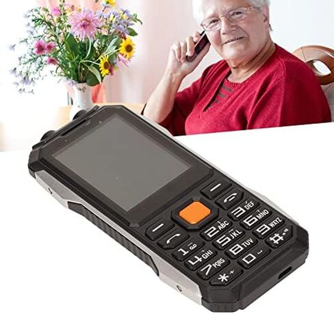Heayzoki 2G Seniors Cell Phone, Dual SIM Big Unlocked Seniors Mobile Phone, 2.4in HD Screen 6800mAh Long Battery Life Seniors Cell Phone(Black) in Saudi Arabia
