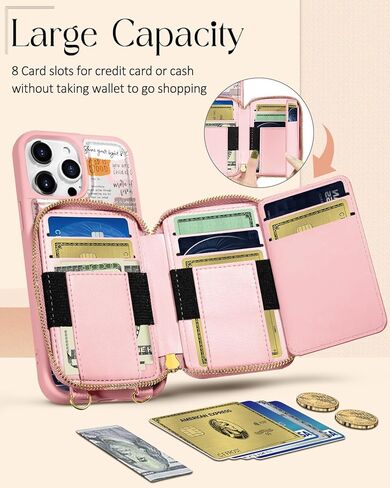 Shorogyt لهاتف iPhone 15 Pro Max Case Wallet Crossbody، RFID Blocking Card Slots Designer Christian Quotes حقيبة يد جلدية محفظة حافظات الهاتف مع حبل لهاتف iPhone 15 Promax in Kuwait
