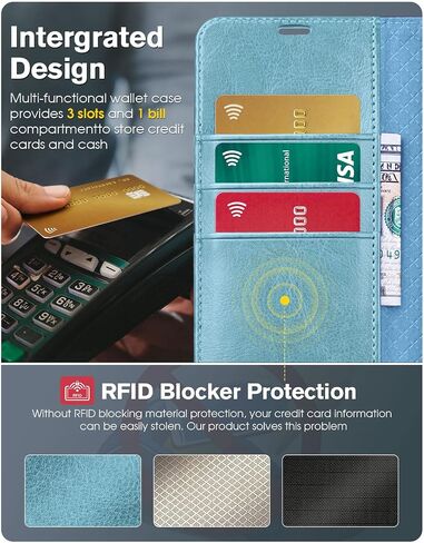 OCASE Compatible with Google Pixel 7A Wallet case with【RFID Blocking】 Credit Card Holder, PU Leather Flip Folio Book Phone case Shockproof Cover Women Men for Pixel7A Phone case 2023 - Black in Saudi Arabia