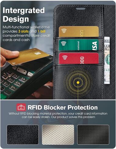 OCASE Compatible with Google Pixel 7A Wallet case with【RFID Blocking】 Credit Card Holder, PU Leather Flip Folio Book Phone case Shockproof Cover Women Men for Pixel7A Phone case 2023 - Black in Saudi Arabia