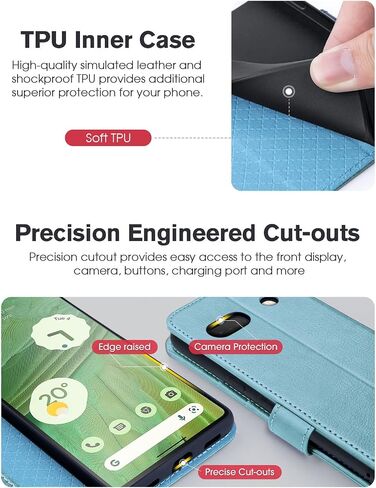 OCASE Compatible with Google Pixel 7A Wallet case with【RFID Blocking】 Credit Card Holder, PU Leather Flip Folio Book Phone case Shockproof Cover Women Men for Pixel7A Phone case 2023 - Black in Saudi Arabia
