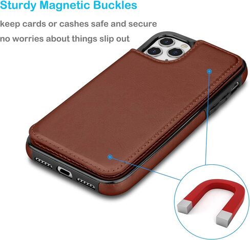 Tekcoo Minimalist Wallet Case for iPhone 11 (6.1 inch) 2019 Premium PU Leather ID Cash Credit Card Holder Slots Magnetic Closure Kickstand Folio Flip Slim Protective Phone Cover [Black] in Saudi Arabia