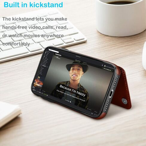 Tekcoo Minimalist Wallet Case for iPhone 11 (6.1 inch) 2019 Premium PU Leather ID Cash Credit Card Holder Slots Magnetic Closure Kickstand Folio Flip Slim Protective Phone Cover [Black] in Saudi Arabia