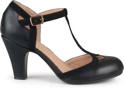 حذاء نسائي من Brinley Co بعرض عادي وواسع على شكل حرف T بلونين غير لامع ماري جين in Kuwait