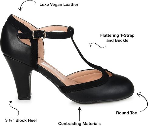 حذاء نسائي من Brinley Co بعرض عادي وواسع على شكل حرف T بلونين غير لامع ماري جين in Kuwait