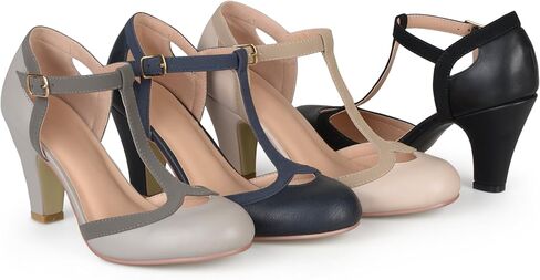 حذاء نسائي من Brinley Co بعرض عادي وواسع على شكل حرف T بلونين غير لامع ماري جين in Kuwait