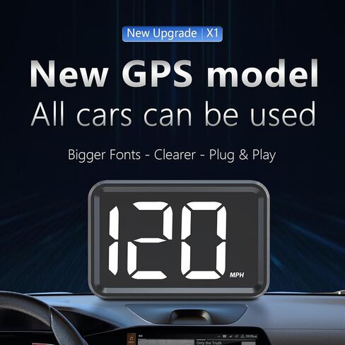 عداد السرعة الرقمي GPS مع MPH، شاشة عرض رأس السيارة لجميع السيارات، توصيل وتشغيل كابل USB in Kuwait
