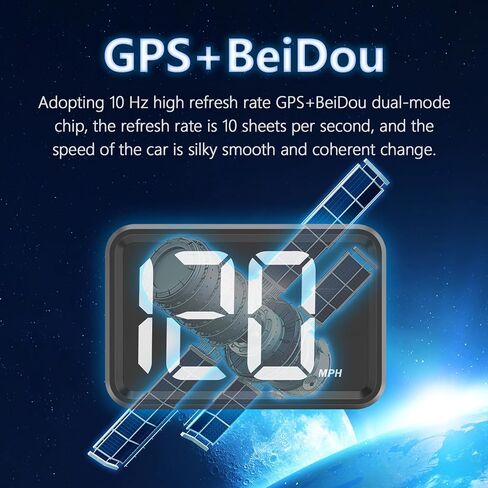 عداد السرعة الرقمي GPS مع MPH، شاشة عرض رأس السيارة لجميع السيارات، توصيل وتشغيل كابل USB in Kuwait