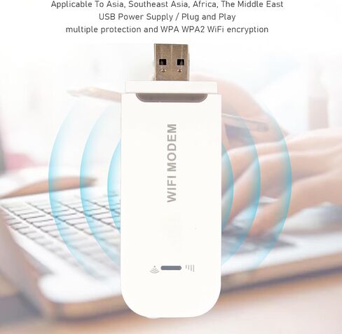 نقطة اتصال محمولة، راوتر USB محمول 4G LTE، فتحة بطاقة SIM دونجل عالية السرعة 150 ميجابت في الثانية، مشاركة ما يصل إلى 10 مستخدمين للسفر المكتبي (أبيض) in Saudi Arabia