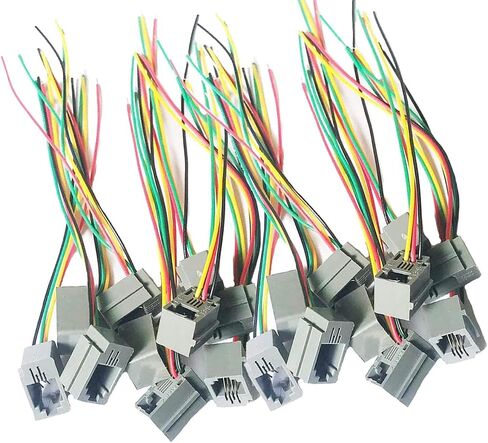 RJ9 Female Connector 4P4C with Wires 4.33" PCB Socket Mount Telephone Connectors Adapters Grey 20pcs in Saudi Arabia