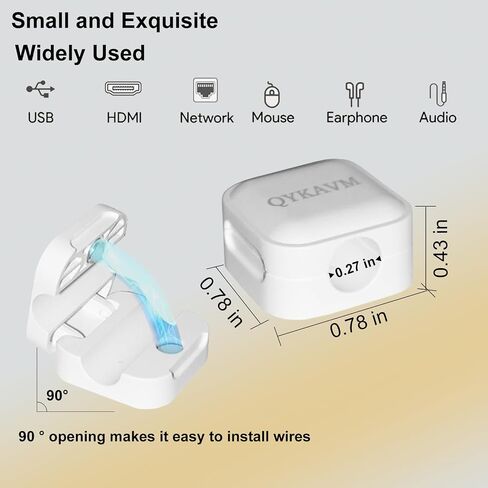 8 Pack Cable Management Cord Organizer,Flip-top Magnetic Cable Clips Adhesive Wire Holder Keeper,Hide Organize Phone USB Charger Cable for Under Desk,Nightstand,Kitchen,Office,Car,White in Saudi Arabia