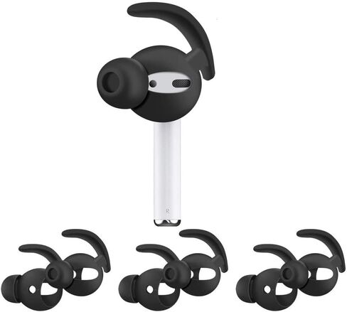 Zotech 3 Pairs AirPods Ear Hooks Cover Earbuds Tips Compatible with Apple AirPods 1 & AirPods 2 or EarPods (Black) in Saudi Arabia