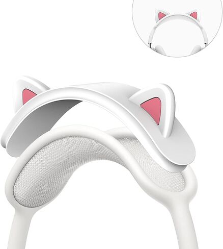 Replacement Headband Cover Soft Washable Silicone Cute Cat Ears Headband Protectors Cushion Compatible with Apple AirPods Max Headphones (Black) in Saudi Arabia