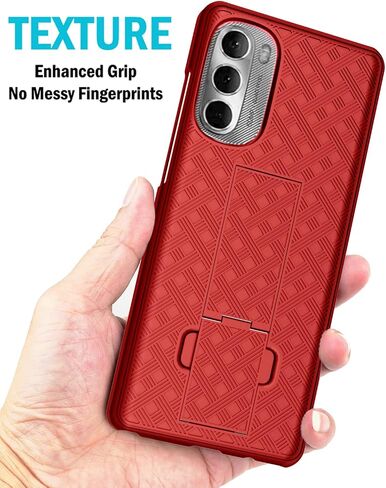 Case with Clip for Moto G Stylus 5G (2022), Nakedcellphone Slim Hard Shell Phone Cover with Kickstand and [Rotating/Ratchet] Belt Hip Holster Combo for Motorola XT2215 Series - Black in Saudi Arabia