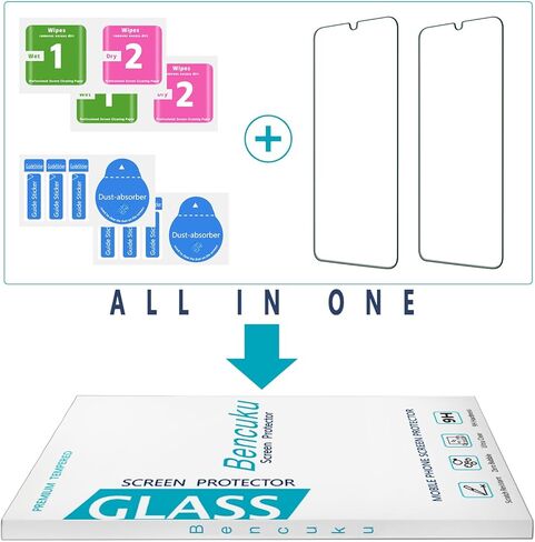 (عبوتان) HPTech مصمم لهاتف Samsung Galaxy A25 5G / Galaxy A25 واقي شاشة من الزجاج المقوى، مضاد للخدش، خالٍ من الفقاعات in Kuwait