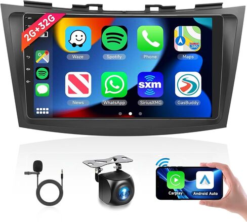 8 CORE 4G+64G Car Radio for Suzuki Swift 2011-2015 with Wireless CarPlay/Android Auto, 9 inch 1280 * 720P IPS Touch Screen Car Stereo Android 13 GPS WiFi Bluetooth DSP SWC + HD Backup Camera in Saudi Arabia