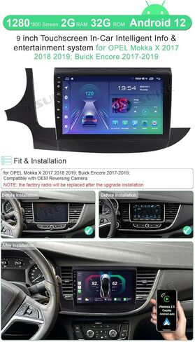 ASURE 9 inch Car Stereo Radio Upgrade for Buick Encore 2017 2018 2019,4Core 2GB+32GB Android System Car in-Dash GPS Navigation Head Unit with Wireless Carplay,Android Auto,1280x800 HD Touchscreen in Saudi Arabia