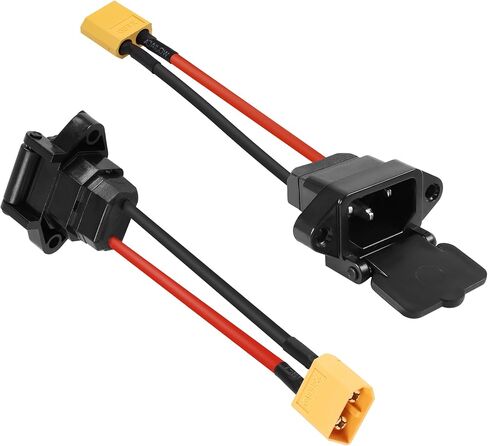 كابل تثبيت لوحة GELRHONR XT60 إلى IEC 320 C14، سلك طاقة ذكر 30A XT60 ذكر إلى C14 ذكر مع غطاء زنبركي، مقاوم للماء، تركيب برغي - قطعتان in Saudi Arabia