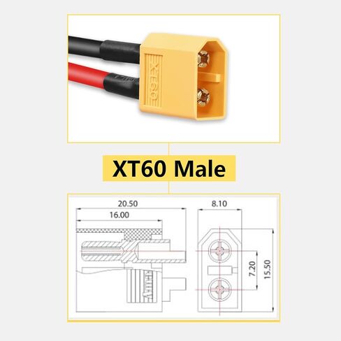 كابل تثبيت لوحة GELRHONR XT60 إلى IEC 320 C14، سلك طاقة ذكر 30A XT60 ذكر إلى C14 ذكر مع غطاء زنبركي، مقاوم للماء، تركيب برغي - قطعتان in Saudi Arabia
