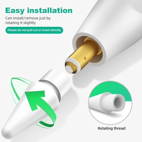 6 قطع من رؤوس أقلام Apple، نصائح بديلة لقلم Apple الجيل الأول/الثاني وقلم تلوين Logitech، سن احتياطي لقلم iPad/قلم القلم، قلم Apple Pencil 2/1، أطراف Apple بلاستيكية ومعدنية in Kuwait