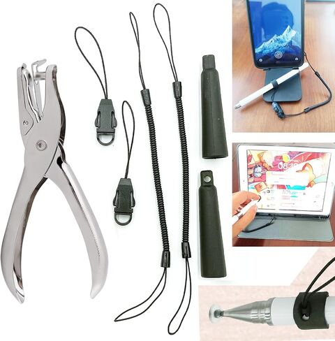 Ttablet Pen Holder Pen Loss Prevention Lanyard Set 2 Silicone Pen Sleeves for DIY with 2 17 Inch Stretchable Necklace Lanyards 2 Quick Clasps -Free 1 Hole Opener -Pendant Stylus Holder for Cell Phone in Saudi Arabia