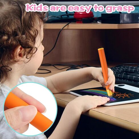 Giantree 2 Pcs Kid-Friendly Stylus Pens for Touch Screens, Stylus Pens for Kids Tablet Stylus Pen Easy Grip Anti-slip Universal Touch Screen Capacitive Stylus Safe Durable Silicone Stylus(Blue+Orange) in Saudi Arabia
