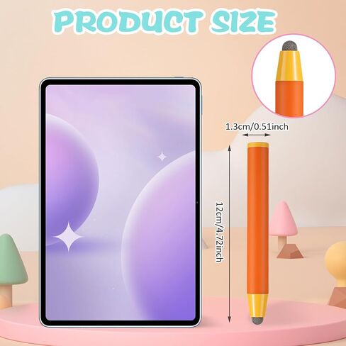 Giantree 2 Pcs Kid-Friendly Stylus Pens for Touch Screens, Stylus Pens for Kids Tablet Stylus Pen Easy Grip Anti-slip Universal Touch Screen Capacitive Stylus Safe Durable Silicone Stylus(Blue+Orange) in Saudi Arabia