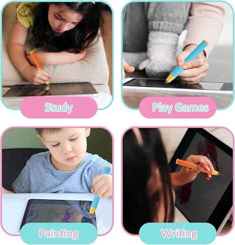 Giantree 2 Pcs Kid-Friendly Stylus Pens for Touch Screens, Stylus Pens for Kids Tablet Stylus Pen Easy Grip Anti-slip Universal Touch Screen Capacitive Stylus Safe Durable Silicone Stylus(Blue+Orange) in Saudi Arabia