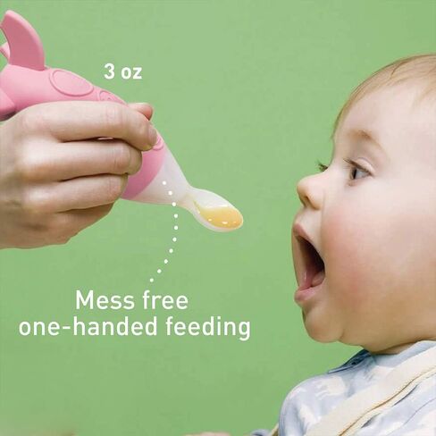 Baby Feeding Spoon Squeeze, Stand-up Base Design, BPA & Phthalate Free, 3 oz, Baby Feeder Spoon, 6 Month+ in Saudi Arabia