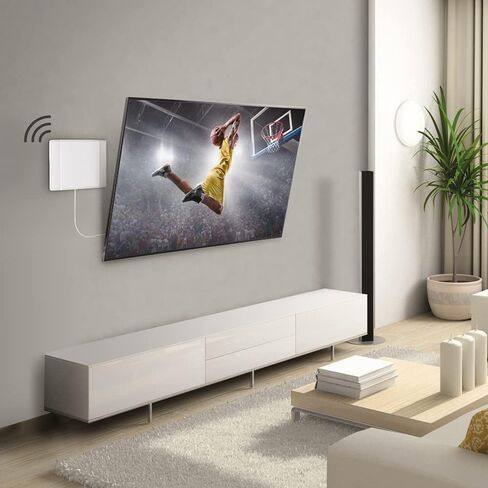 باركان HDTV سلبي منضدية/هوائي داخلي مسطح مثبت على الحائط، استقبال عالي الدقة 360 درجة، سهل التجميع، أبيض، ضمان لمدة عامين (AF40P) in Kuwait