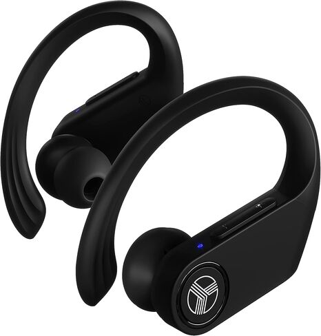 TREBLAB X3-Pro - سماعات أذن لاسلكية مع خطافات أذن - وقت تشغيل 45 ساعة، aptX، IPX7 سماعات مقاومة للماء للجري والتمرين - سماعات بلوتوث رياضية مع علبة شحن - ميكروفون مدمج - أسود (متجدد) in Saudi Arabia