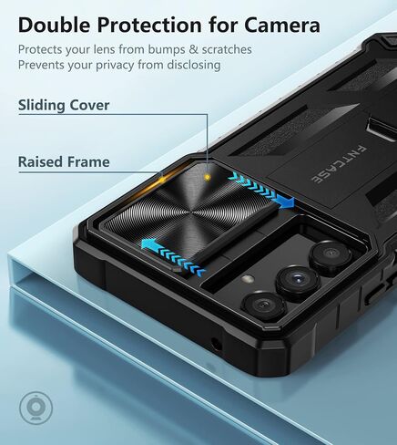 FNTCASE for Samsung Galaxy A54-5G Case: Military Grade Drop Proof Protection Cell Phone Cover with Kickstand | Rugged Shockproof Protective Bumper Textured Rubber | Heavy Duty Protector Black in Saudi Arabia
