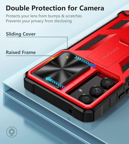 FNTCASE for Samsung Galaxy A54-5G Case: Military Grade Drop Proof Protection Cell Phone Cover with Kickstand | Rugged Shockproof Protective Bumper Textured Rubber | Heavy Duty Protector Black in Saudi Arabia