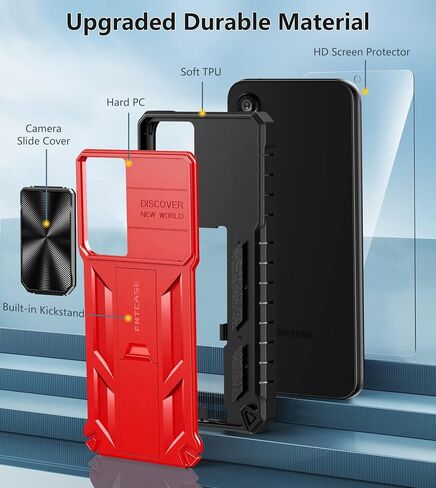 FNTCASE for Samsung Galaxy A54-5G Case: Military Grade Drop Proof Protection Cell Phone Cover with Kickstand | Rugged Shockproof Protective Bumper Textured Rubber | Heavy Duty Protector Black in Saudi Arabia