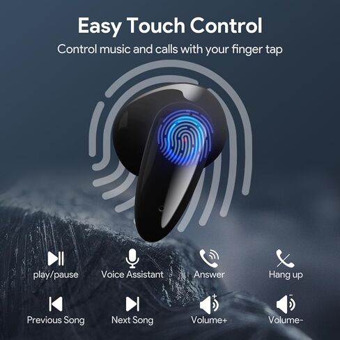 Wireless Earbuds with Digital Display Charging Case, Sports Bluetooth Headphones with Microphone Compatible with iPhone, Andriod (Black) in Saudi Arabia