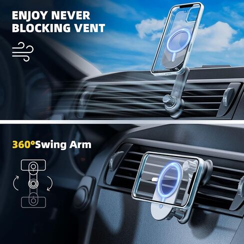 metisinno Fits MagSafe Car Mount Magnetic Phone Holder for Car iPhone 15 14 13 12 MagSafe Car Phone Holder, Compatible with PopSocket for MagSafe, Dashboard & Windshield, Suction Cup Mount in Saudi Arabia