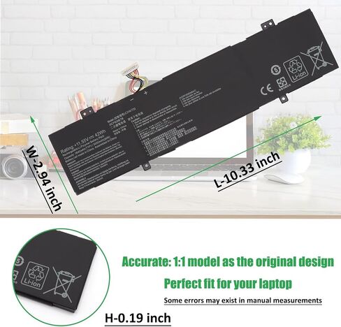 C31N1733 Laptop Battery Replacement for ASUS VivoBook Flip 14 TP412 TP412U TP412UA TP412F TP412FA TP412UA-DB31T TP412UA-IH31T TP412UA-EC059T TP412FA-EC551T TP412FA-EC707T Series 11.55V 42Wh in Saudi Arabia