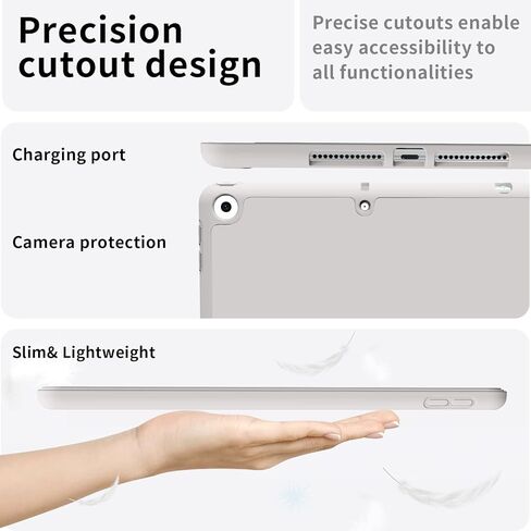 Aoub Case for iPad 6th Generation 2018/iPad 5th Generation 2017 9.7 inch, with Pencil Holder, Auto Sleep/Wake, Soft TPU Back Slim Lightweight Trifold Stand Smart Cover for iPad 9.7 6/5 - Purple in Kuwait