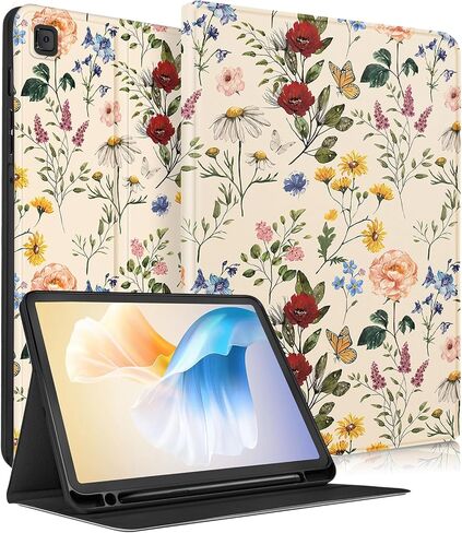 for Samsung Galaxy Tab S6 Lite Case 10.4 Inch Kids Cute Girls Folio Women Butterfly Girly Pretty Kawaii Aesthetic Teens Blue Tablet Cover for Samsung S6 Lite Tab Cases SM-P610/P613/P615/P619 in Saudi Arabia