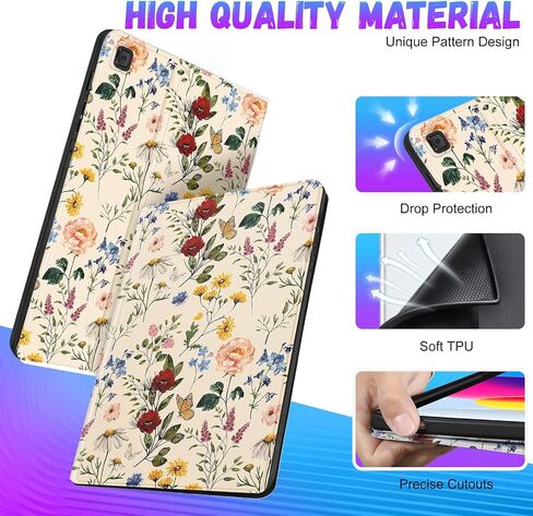 for Samsung Galaxy Tab S6 Lite Case 10.4 Inch Kids Cute Girls Folio Women Butterfly Girly Pretty Kawaii Aesthetic Teens Blue Tablet Cover for Samsung S6 Lite Tab Cases SM-P610/P613/P615/P619 in Saudi Arabia