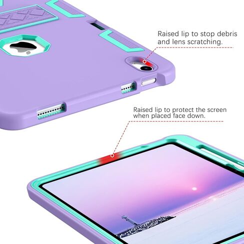 حافظة BENTOBEN iPad الجيل العاشر، حافظة iPad 10.9 بوصة 2022، حافظة iPad 10، حافظة نحيفة بمسند مقاوم للصدمات، حماية قوية من السيليكون الناعم، غطاء حماية للفتيات والنساء والأولاد، أرجواني/نعناعي in Kuwait