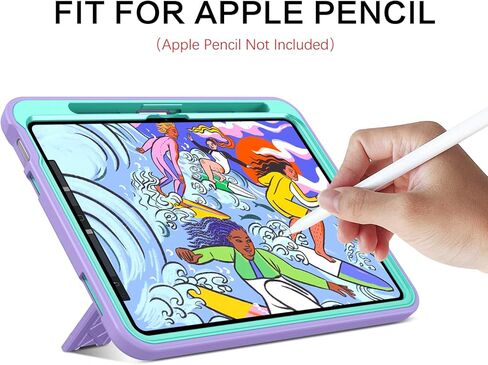 حافظة BENTOBEN iPad الجيل العاشر، حافظة iPad 10.9 بوصة 2022، حافظة iPad 10، حافظة نحيفة بمسند مقاوم للصدمات، حماية قوية من السيليكون الناعم، غطاء حماية للفتيات والنساء والأولاد، أرجواني/نعناعي in Kuwait