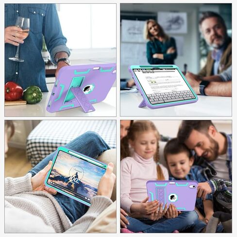 حافظة BENTOBEN iPad الجيل العاشر، حافظة iPad 10.9 بوصة 2022، حافظة iPad 10، حافظة نحيفة بمسند مقاوم للصدمات، حماية قوية من السيليكون الناعم، غطاء حماية للفتيات والنساء والأولاد، أرجواني/نعناعي in Kuwait