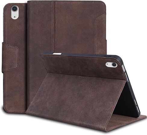 Gexmil Genuine Leather Case for iPad Mini 6 Generation,iPad Mini 8.3 inch 2021,Magnetic Closure,Pencil Holder,Shockproof Real Leather Cowhide Cover,Pencil 2 Wireless Charging,Sand Dark Brown in Saudi Arabia
